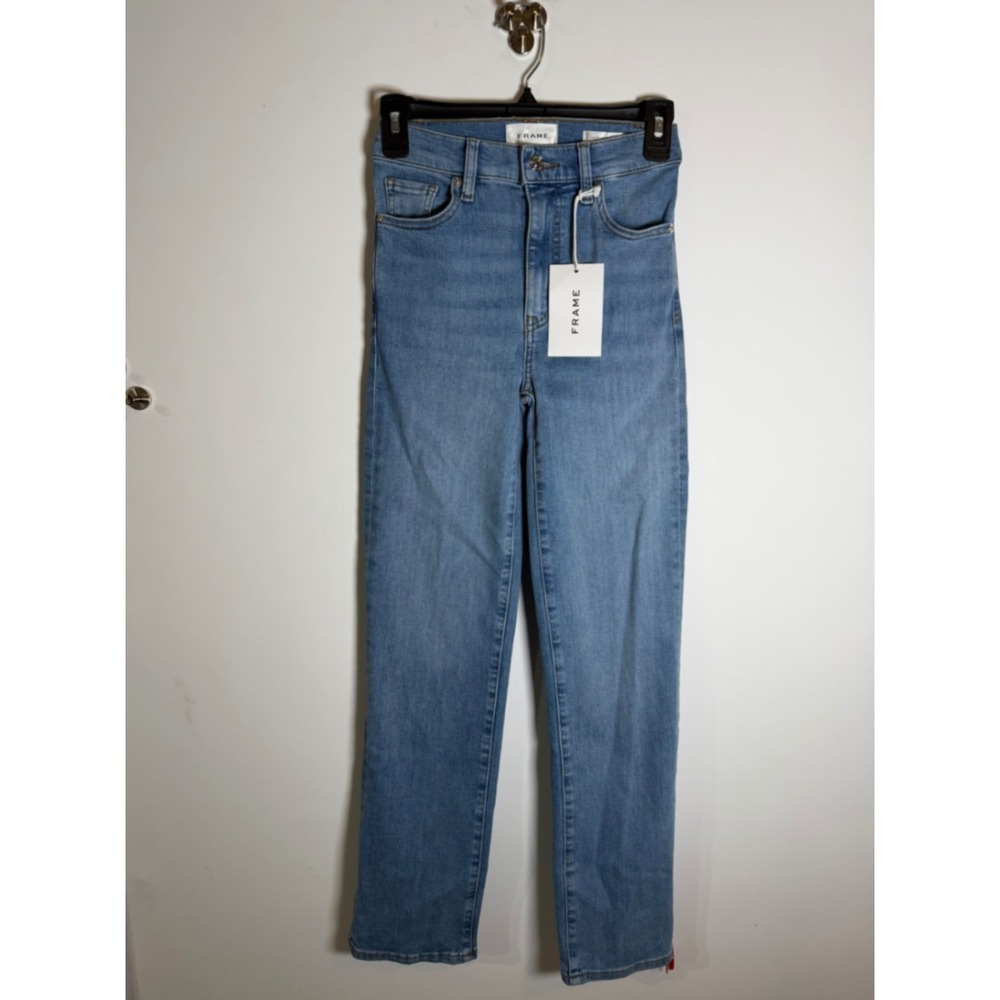 NWT FRAME Le Sleek Straight Jeans Honeymoon Blue High Rise Size 23 NEW
